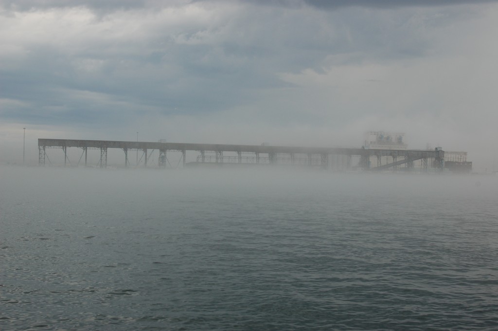 Foggy view of the Port of Churchill.