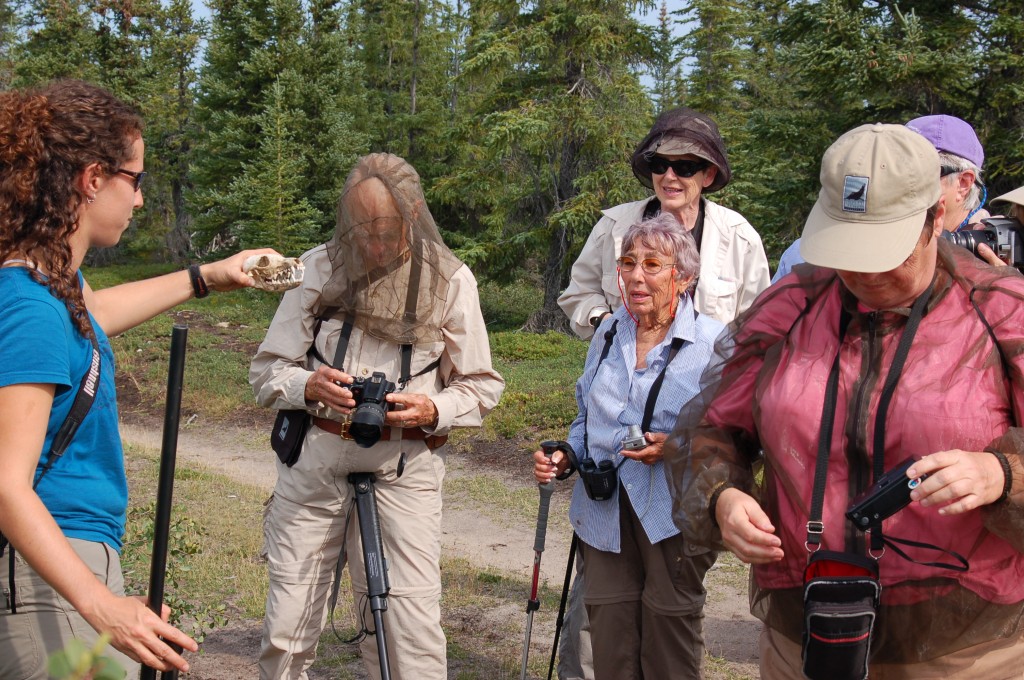 In summer Churchill has many treasures. Guide Sandra Elvin speaks to a group. Steve Selden photo.