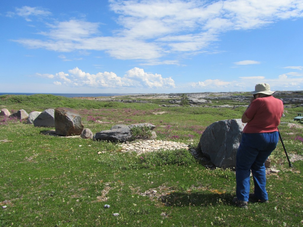 Photographing the rocks from a past era. Stephanie Fernandez photo.