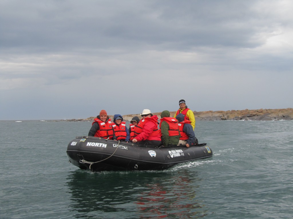 Zodiac excursion onto the Churchill River in search of beluga whales. Stephanie Fernandez photo.