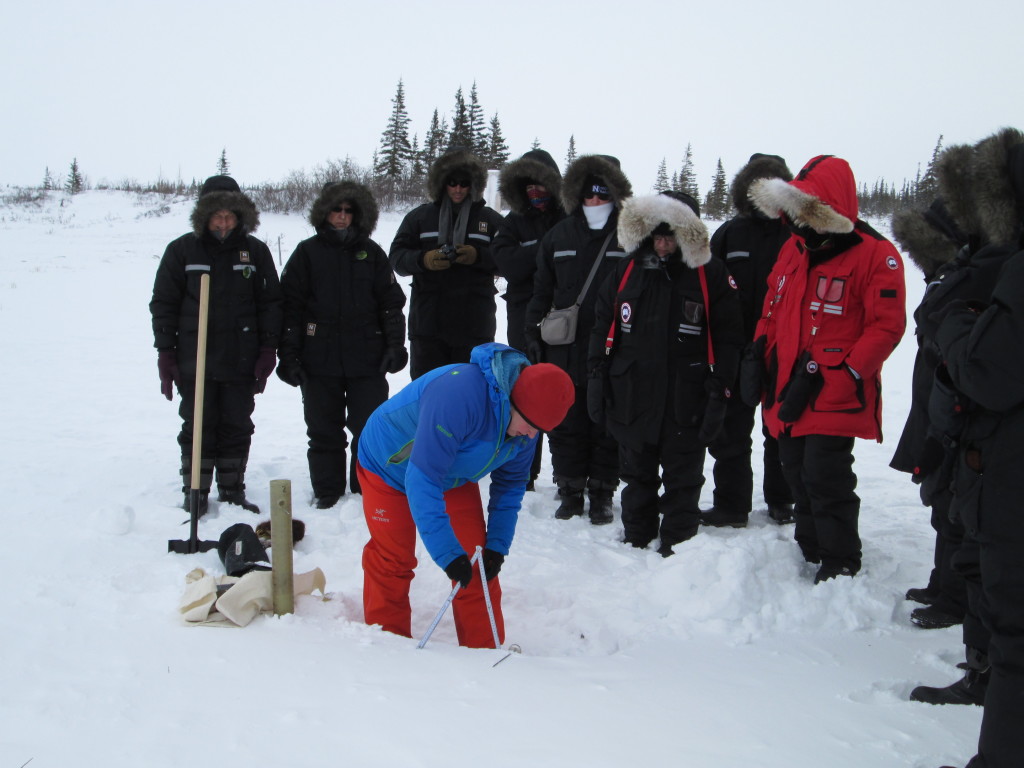Snow sampling at the Churchill Northern Studies Center in Churchill, Manitoba.