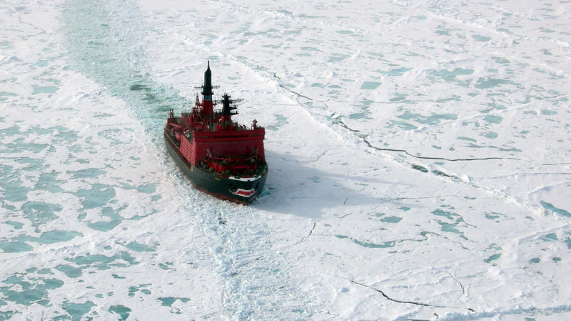 Russian icebreaker Yamal in Arctic