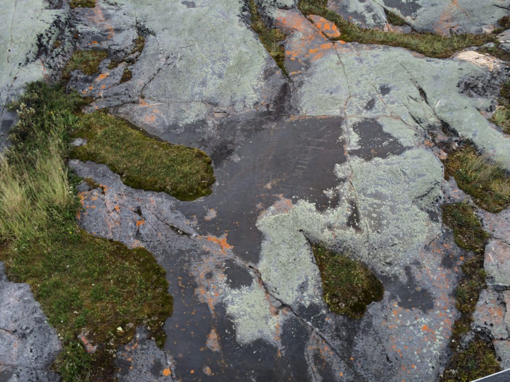 Samuel Hearne etching in Precambrian sheild Churchill, Manitoba