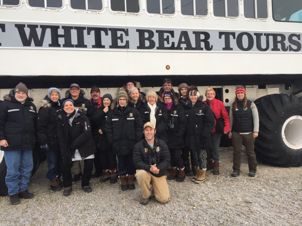 nathab group in front of polar rover churchill, manitoba