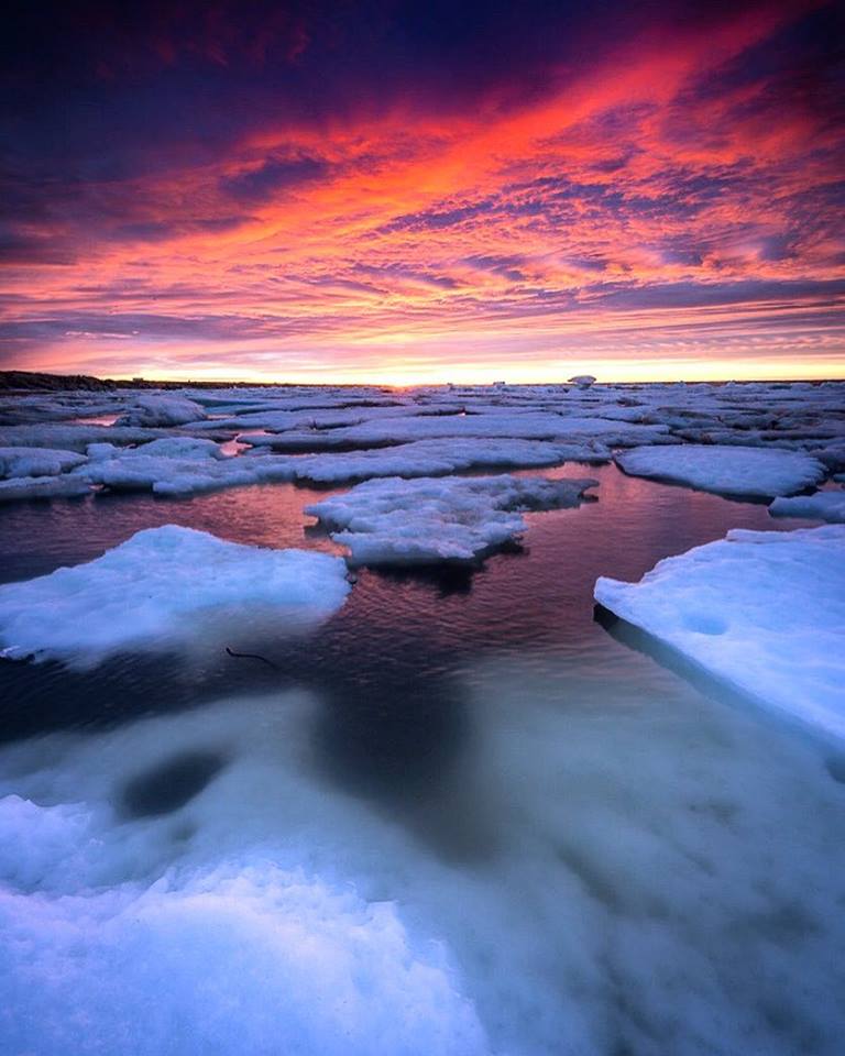 Churchill river break up and sunset