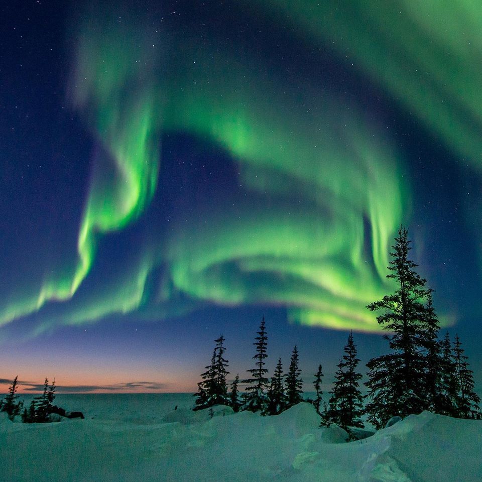 Aurora borealis over Churchill, Manitoba
